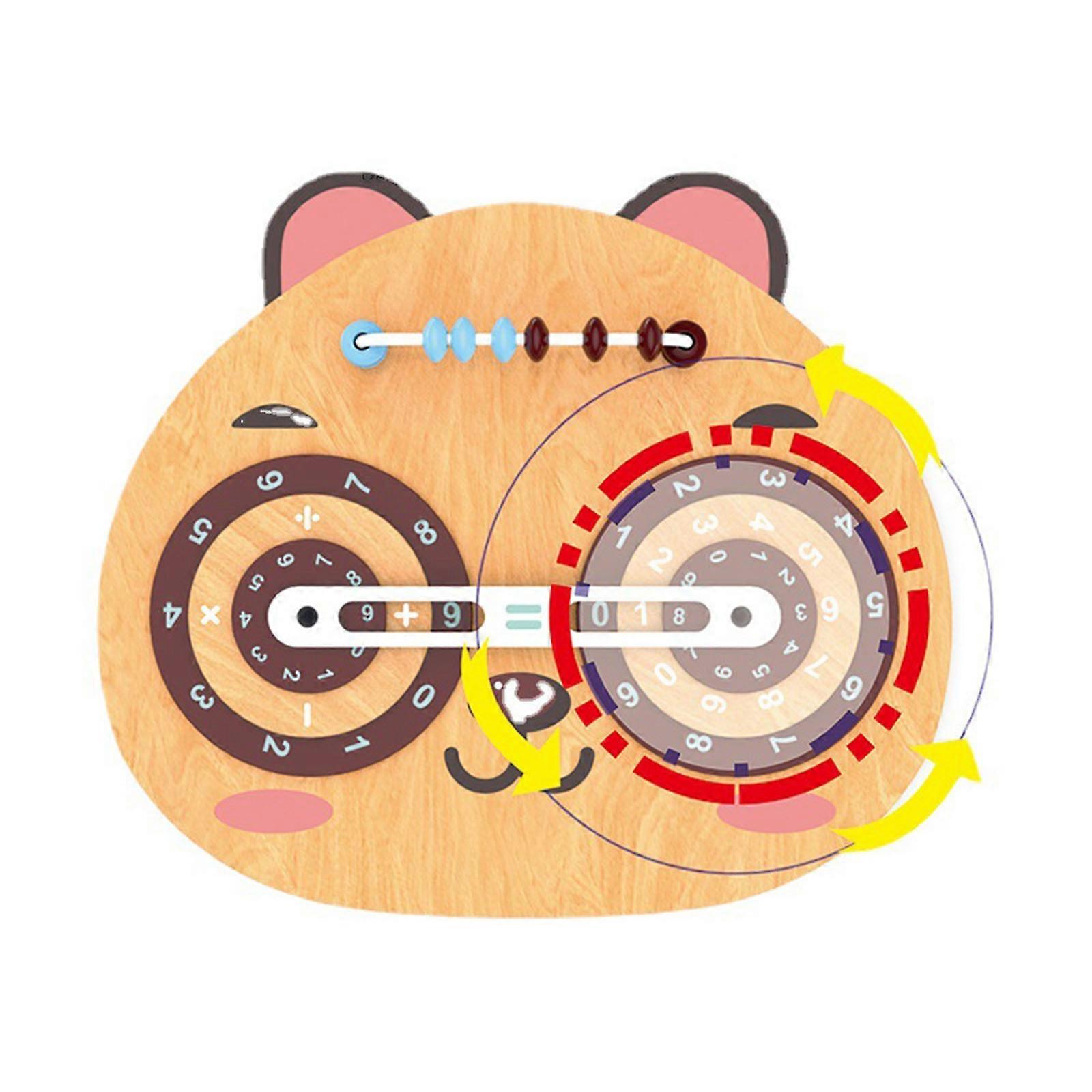 Kids Simulation Wheel Calculation Toy Interactive Wooden Toy Math Game Board