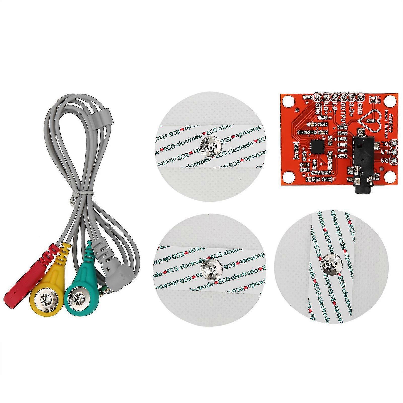 Ad8232 Module Ecg Sensor Kit Heart Rate Monitor Measurement With Electrode Line Dc3.3v
