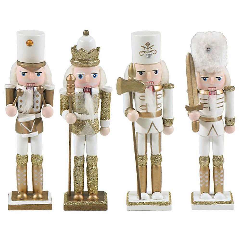 4 قطع خشبية كسارة البندق تمثال الخشب كسارة البندق عيد الميلاد قلادة ديكور حزب ديكور