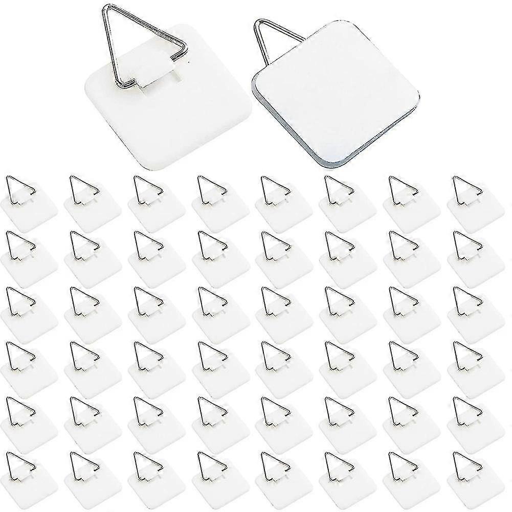 50pcs Plate Hangers For The Wall Plate Holder Hooks For Decorative Plates 1.3 Inch Invisible Adhesi-dwdz