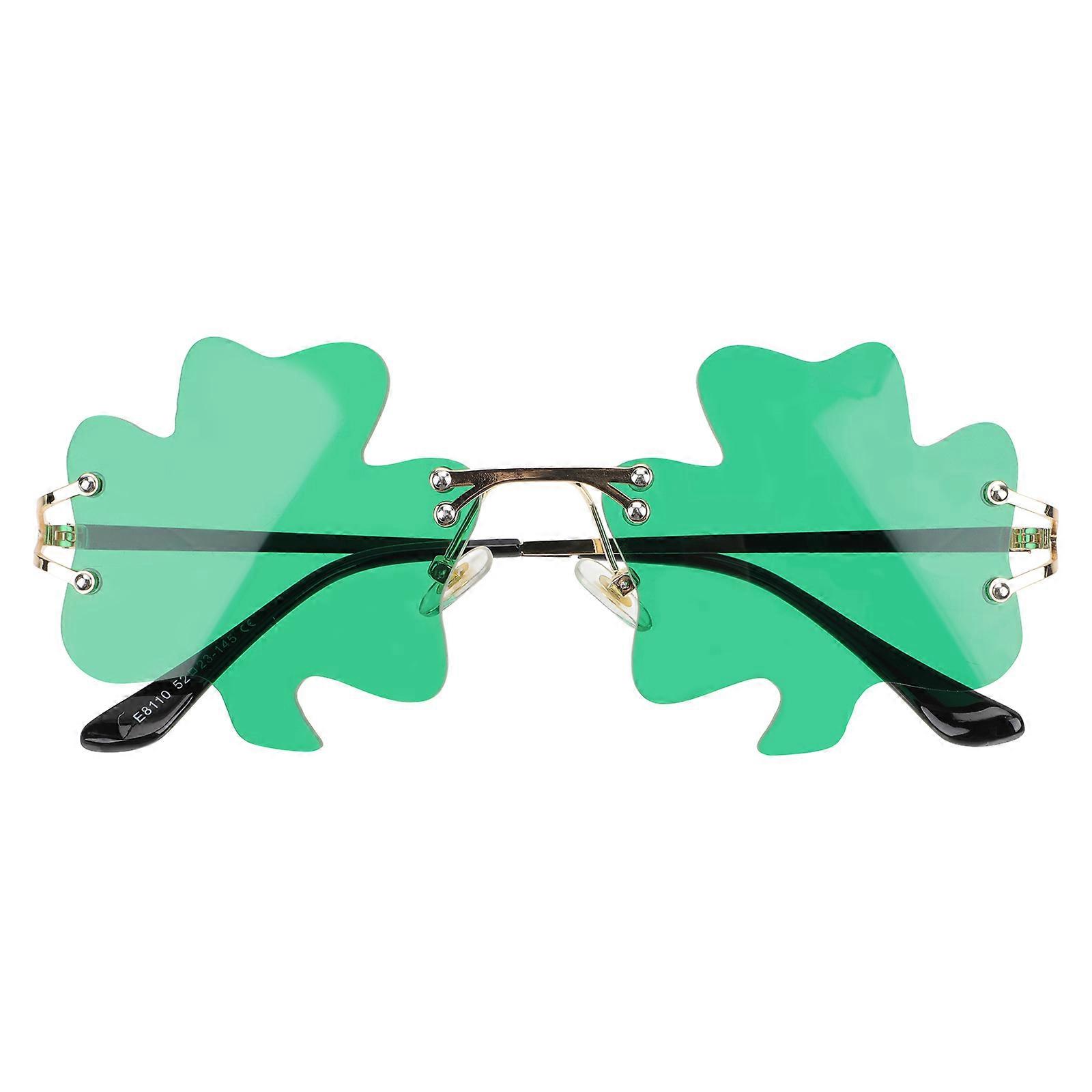 1pair St. Patrick's Day Eyeglasses Decorative Five Leaf Clover Eyeglasses