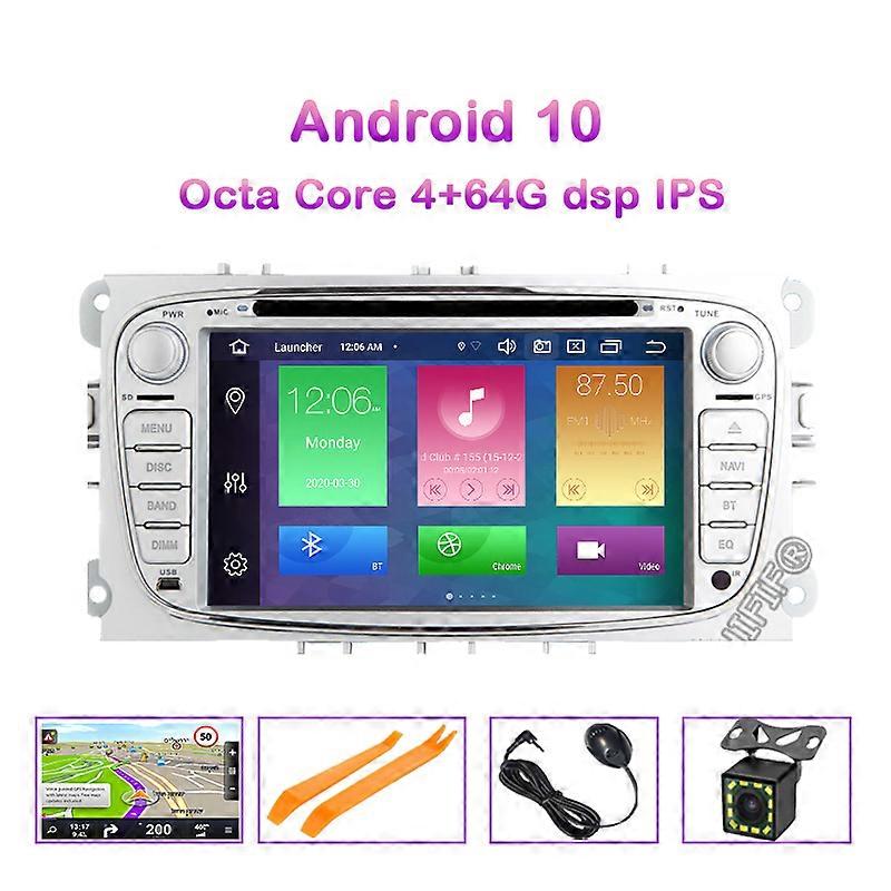 DAB Android 10 CD DVD Radio Player Navi GPS for FORD FOCUS Mondeo GALAXY C-Max S-MAX Kuga DSP CARPLAY IPS