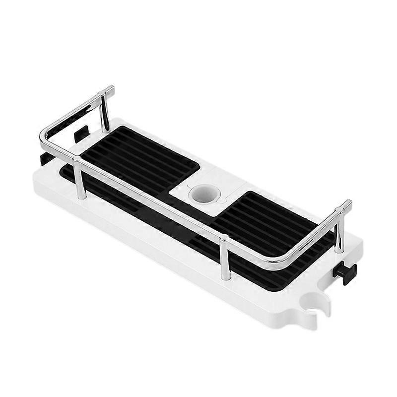 Bathroom Multifunctional Punch Free Shower Rod Rectangular Storage Rack Holder JIKAIX