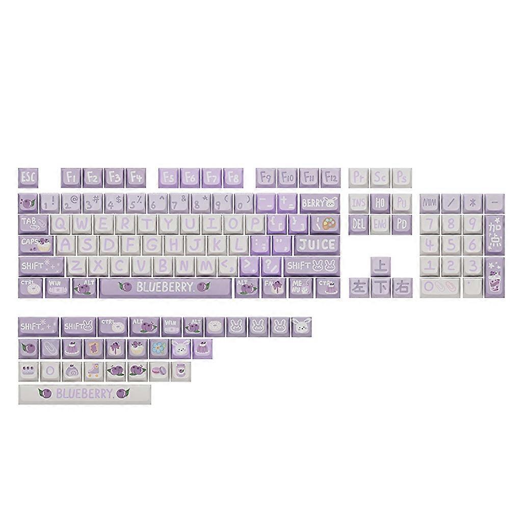 Keycaps 133Keys XDA Profile Blueberry Purple Keycap For Mechanical Keyboard