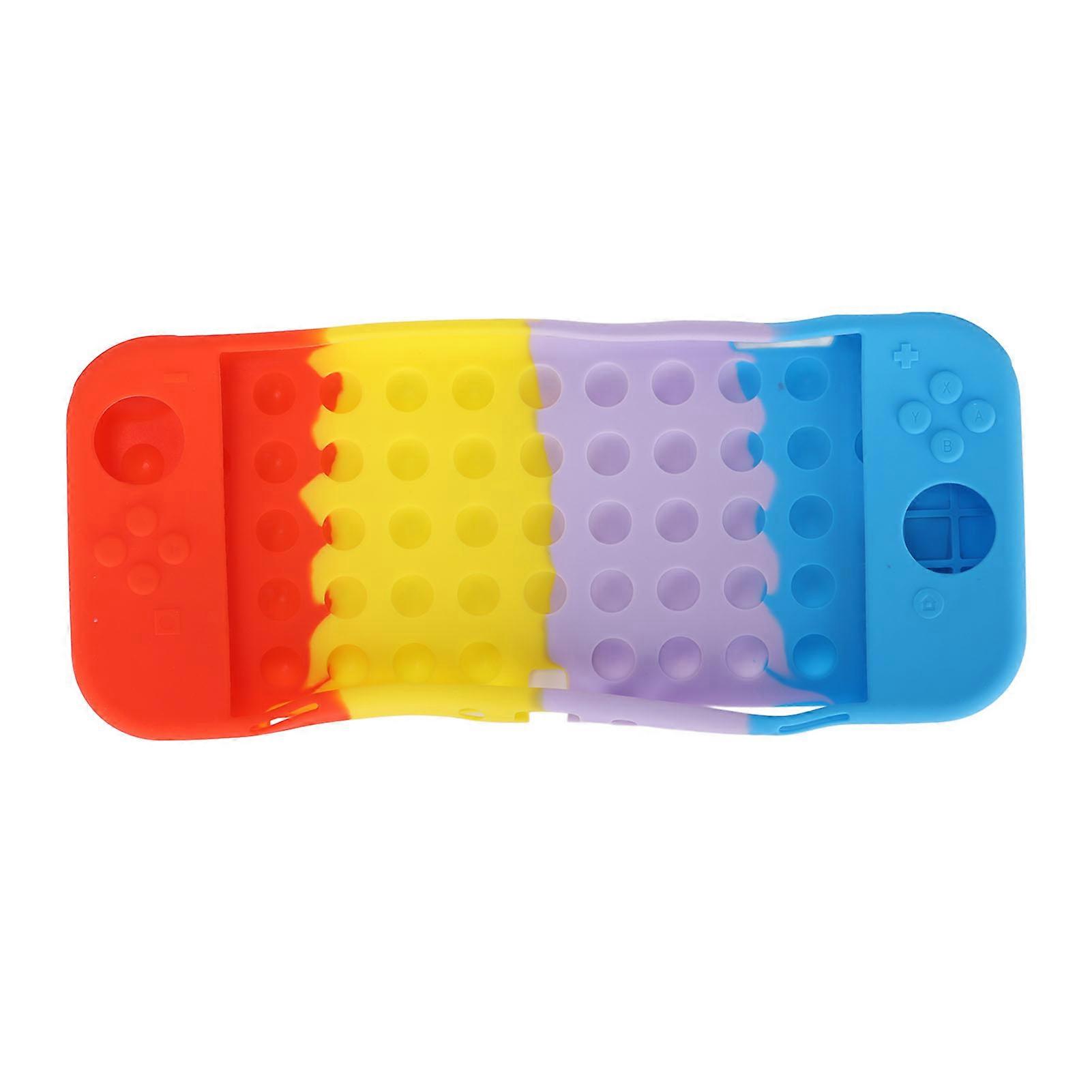 For Switch OLED Protective Case Scratch Resistant Game Console Silicone Protective Cover Red Yellow Purple Blue