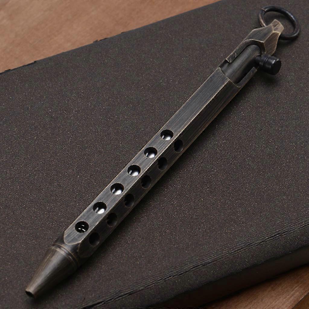 Messing-Stift Im Sechskant-Design – Retro-Gel-Kugelschreiber Mit Vintage-Look, 13 Cm