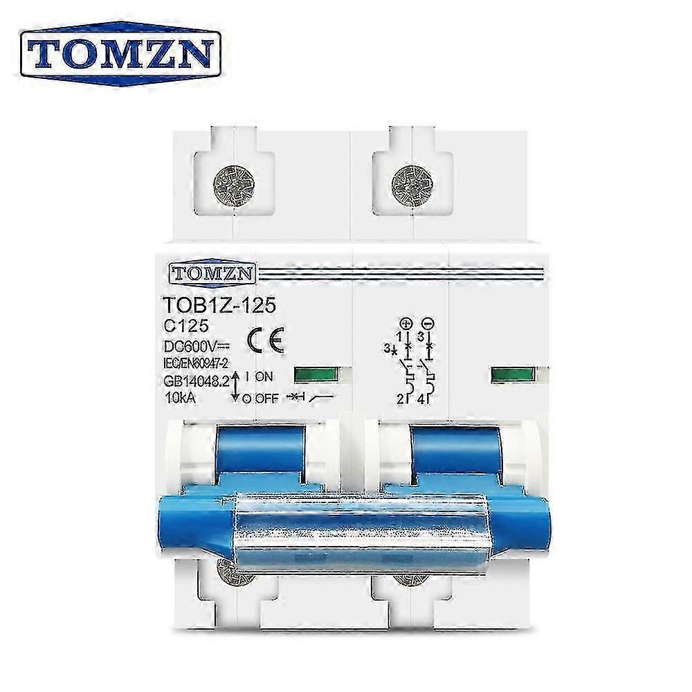 2p 80a 100a 125a dc mcb 600v katkaisija pv-järjestelmän C-käyrälle