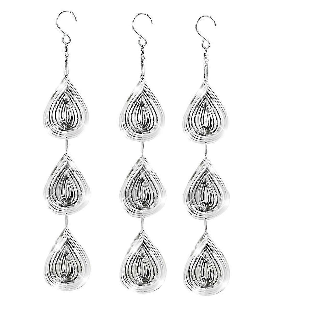 3 Pcs Bird Scare Discs Set, Bird Reflectors Wind Spinner, Extra Sparkly Drop-shape Wind Spinner Bir