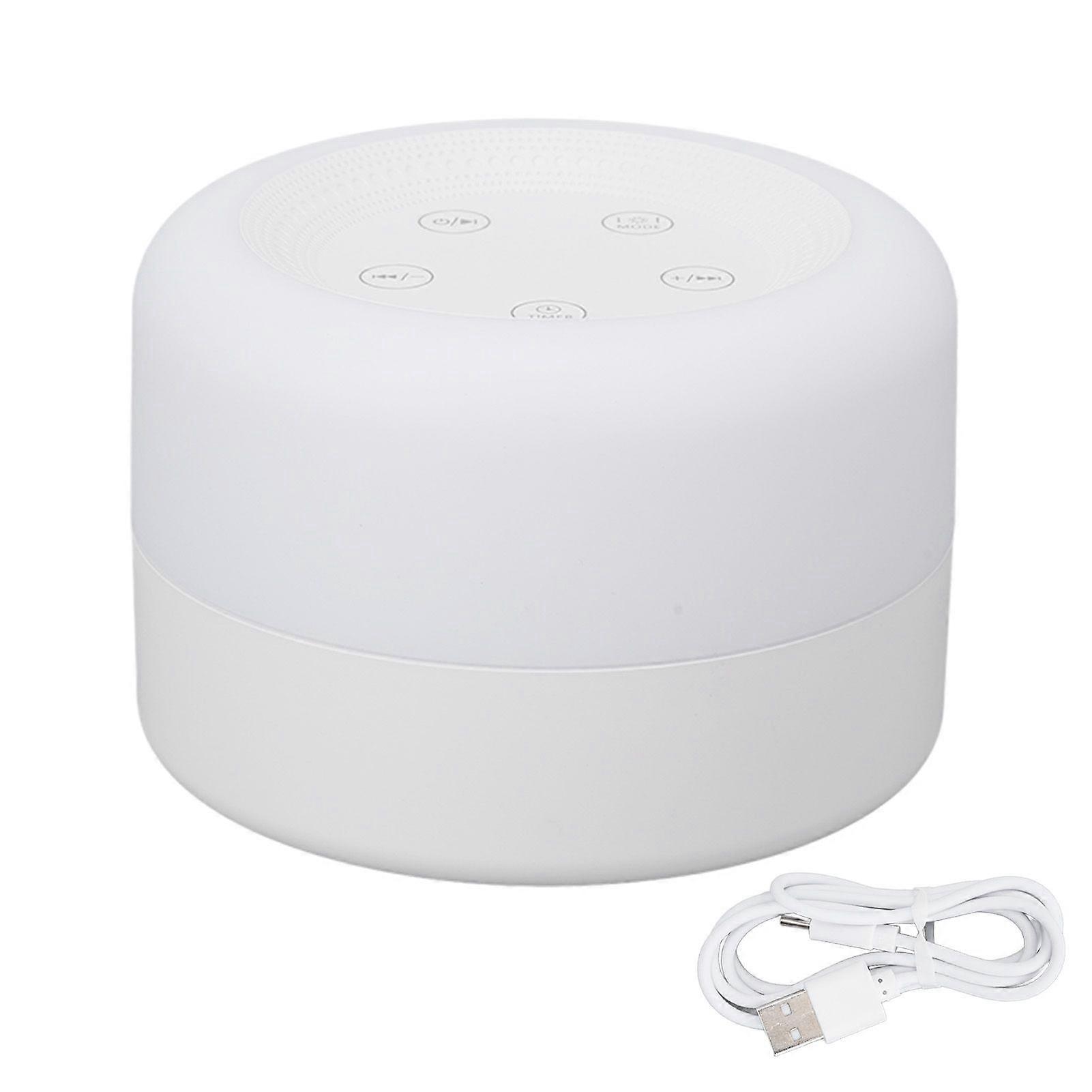 White Noise Machine USB Charging Portable Sleep Machine with 12 Sleep Aid Music Multi Color Lights for Travel Bedside