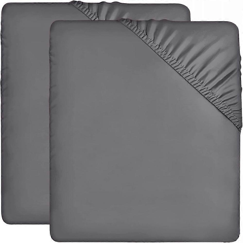 1 piece of fitted sheet, dark gray [one circle elastic 180x200cm [single piece of fitted sheet]