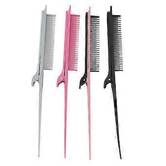 4 Cor Rabo de Rato Destaques Pente com Grampo de Cabelo Tingimento de Cabelo Barbeiro Pente Perm Partição Clipe Pente de Cabelo Styling Teasing