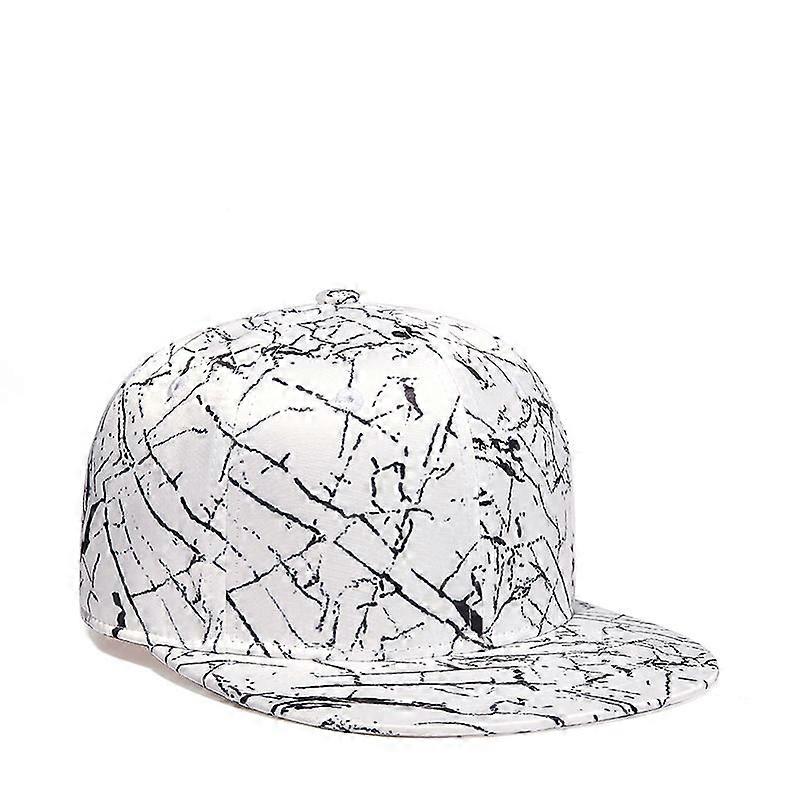 Hip Hop Hat Lightning Pattern Visor Baseball Cap, Men's Solid Color Flat Adjustable Back Buckle Hat