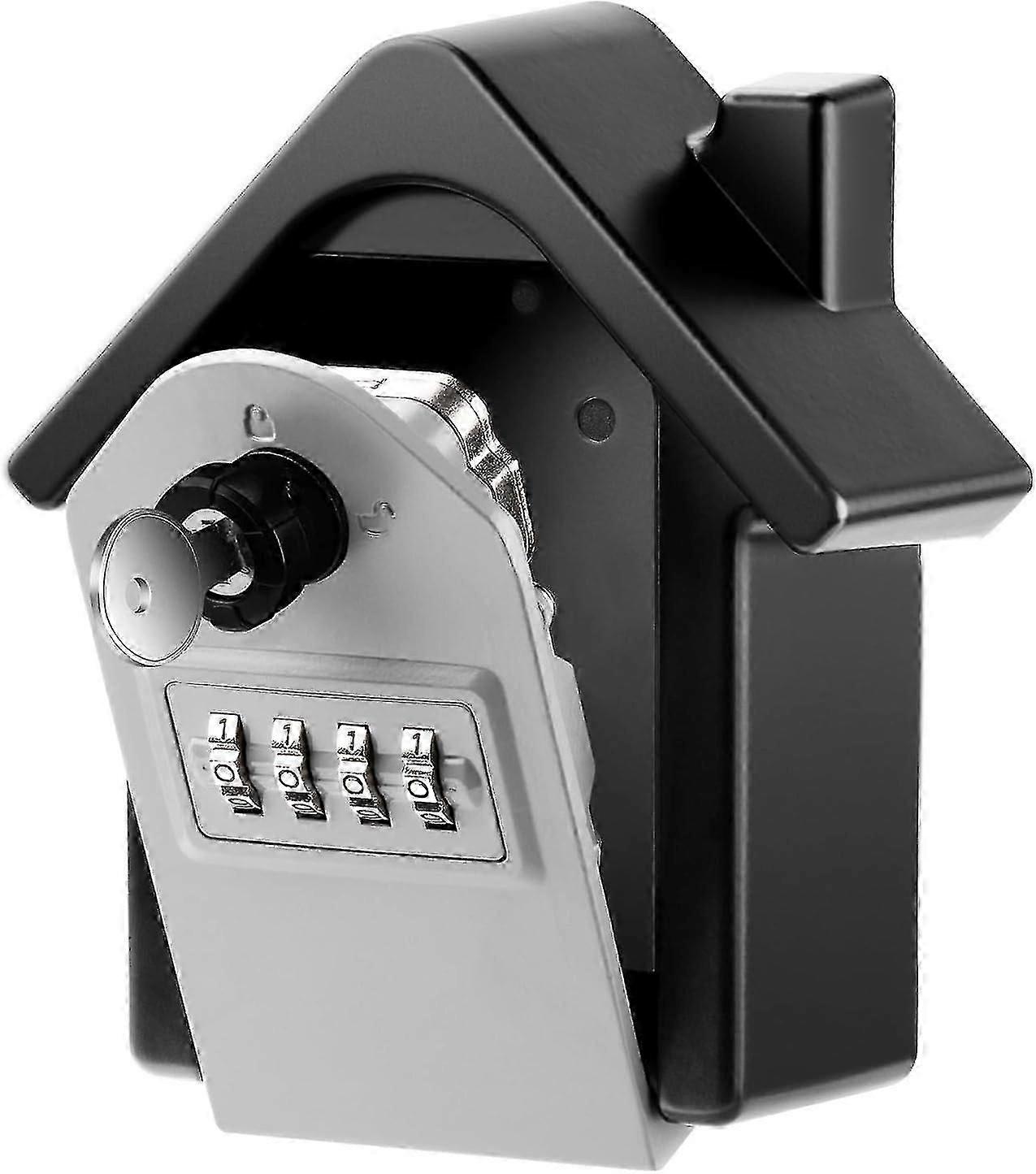 Large Key Safe Wall Mounted With Override Key, Password Recovery Design 4 Digit Security Waterproof Key Lock Box Outdoor Keysafe Outside With Code Com