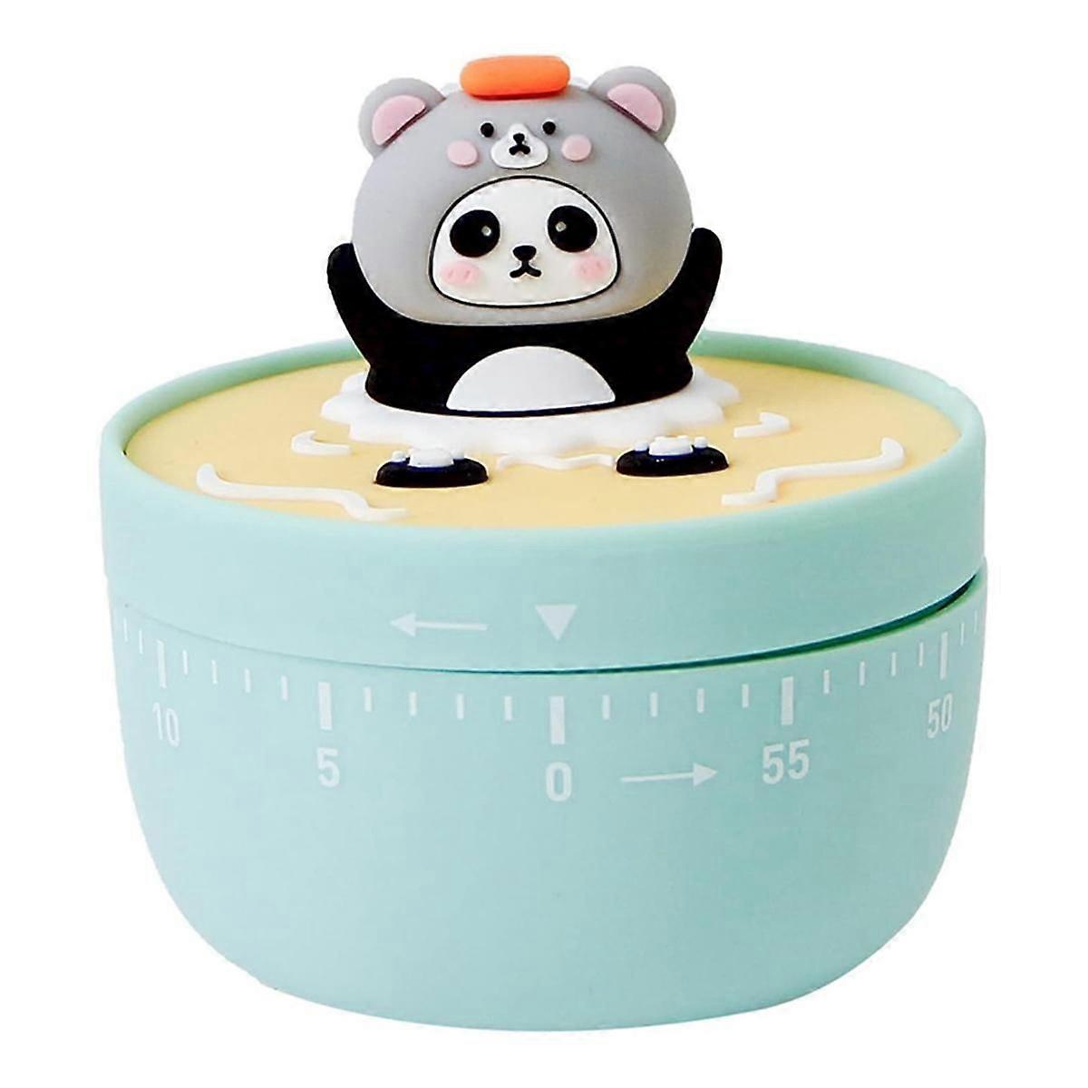 60 Min. Mechanical Kitchen Timer Panda Bathroom Manual Timer Cooking Baking Timer Children Green