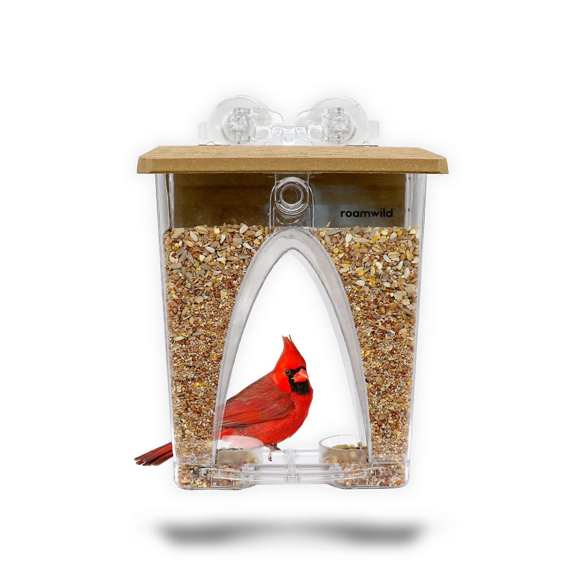 Arch Window Bird Feeder - 4LB Capacity with Suction Cups & Drainage Holes