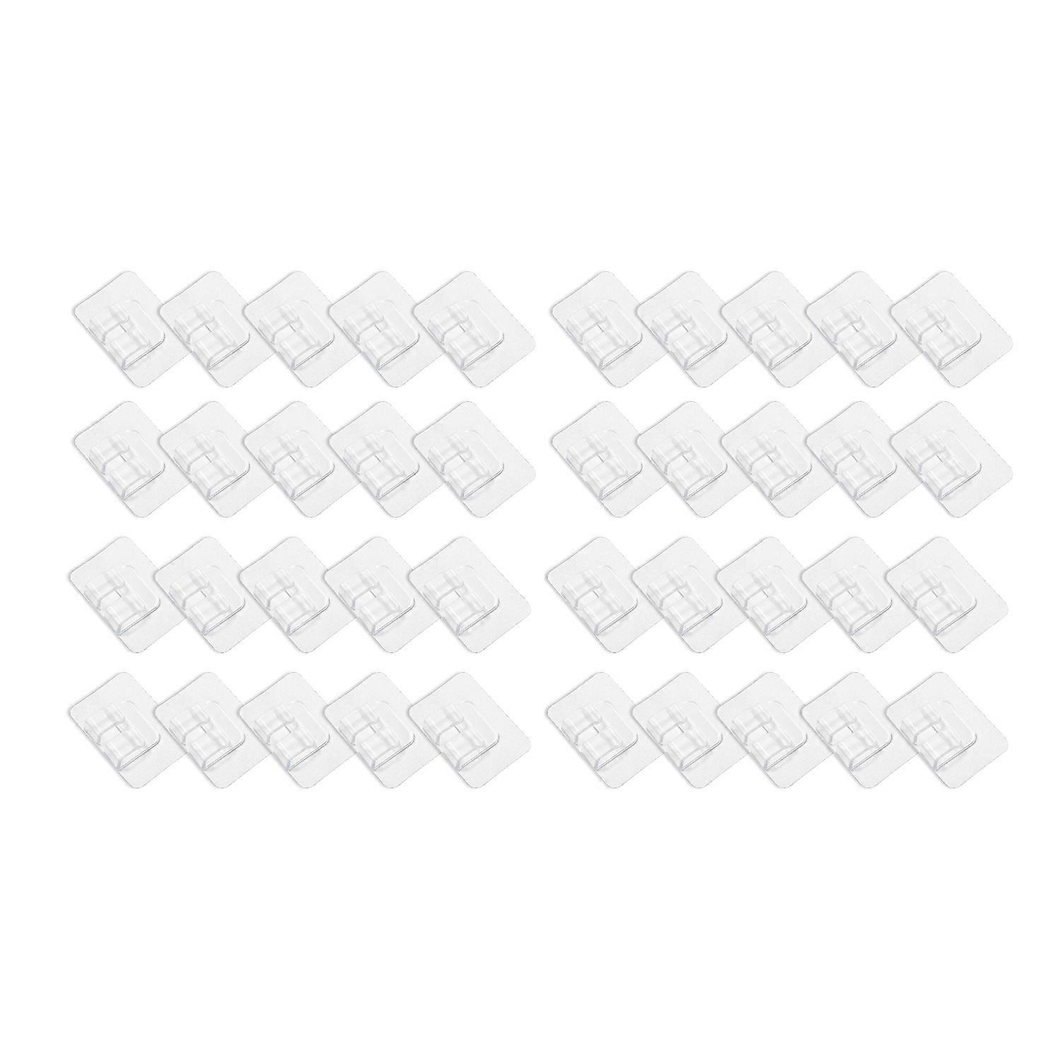 25/40Pcs Cable Holder Wall Mount Adhesive Punch-free Multi-functional Removable Transparent Electric