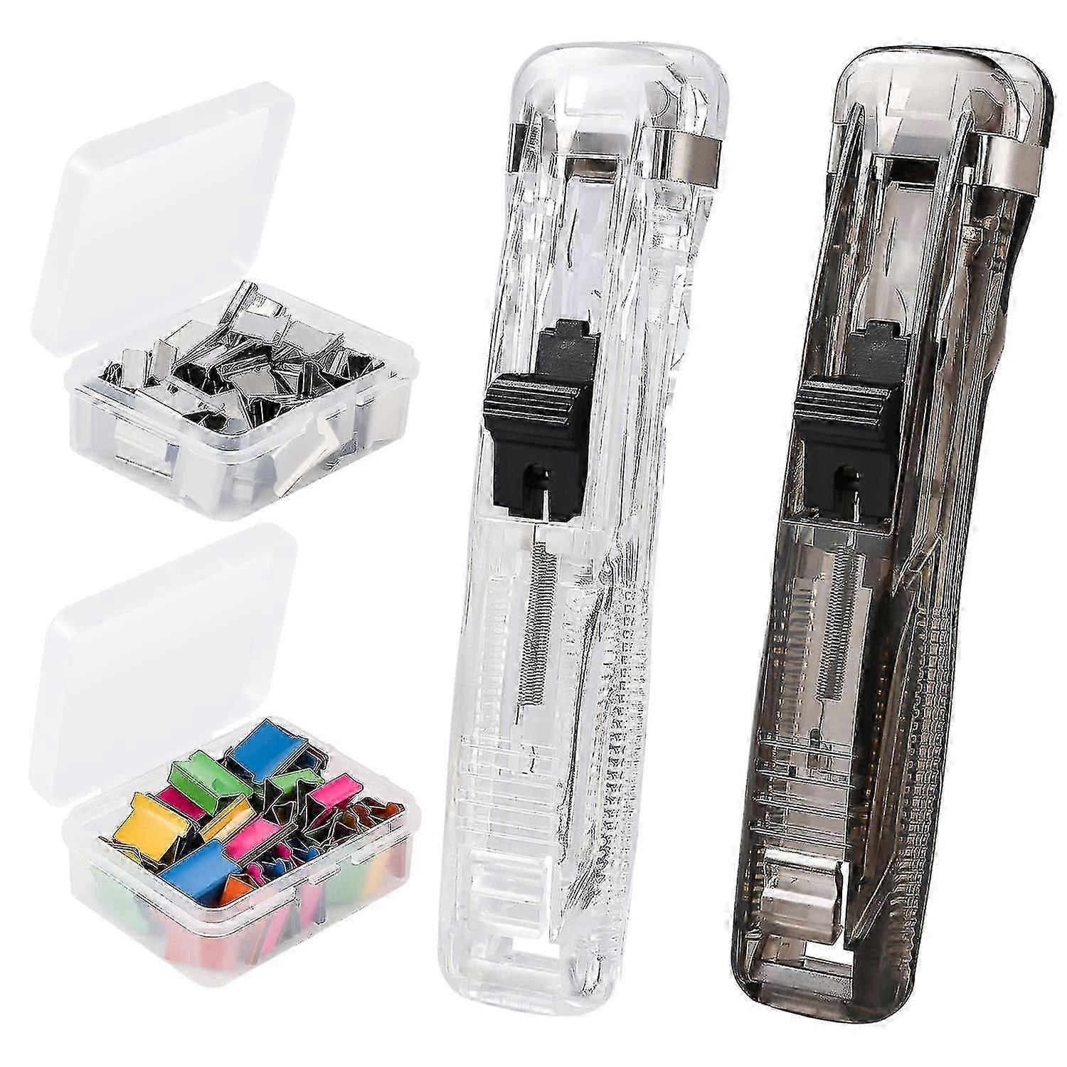 2Pcs Clam Clip Dispensers, Portable Recyclable Handheld Paper Clam Clip Dispenser for Fixing Loose Leaf Paper