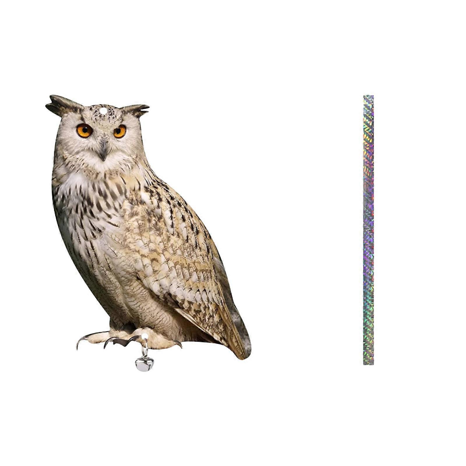 Bird Repellent Repellent Reflective Strip Hanging With Owl Bird Repellent Double-sided Reflective