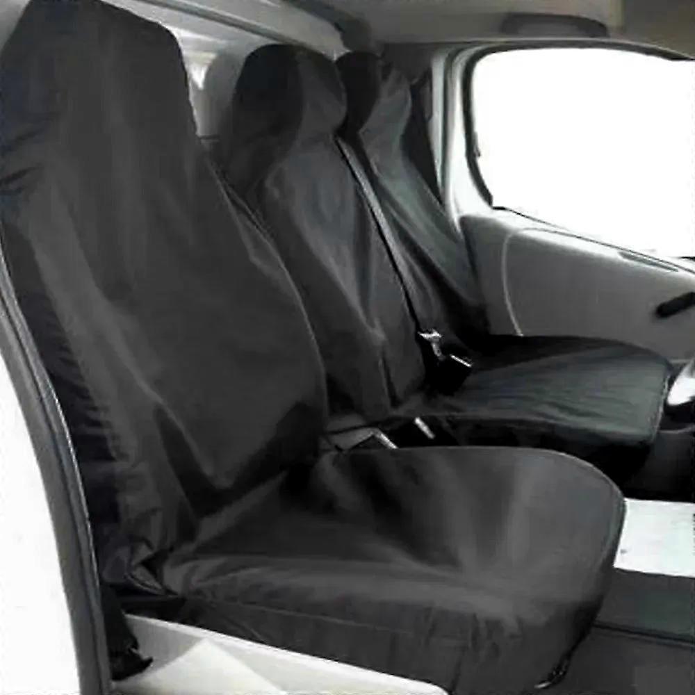 Tailored Waterproof Seat Covers For Ford Transit Custom Van 2013 ONWARDS | Driver & Double Set Black