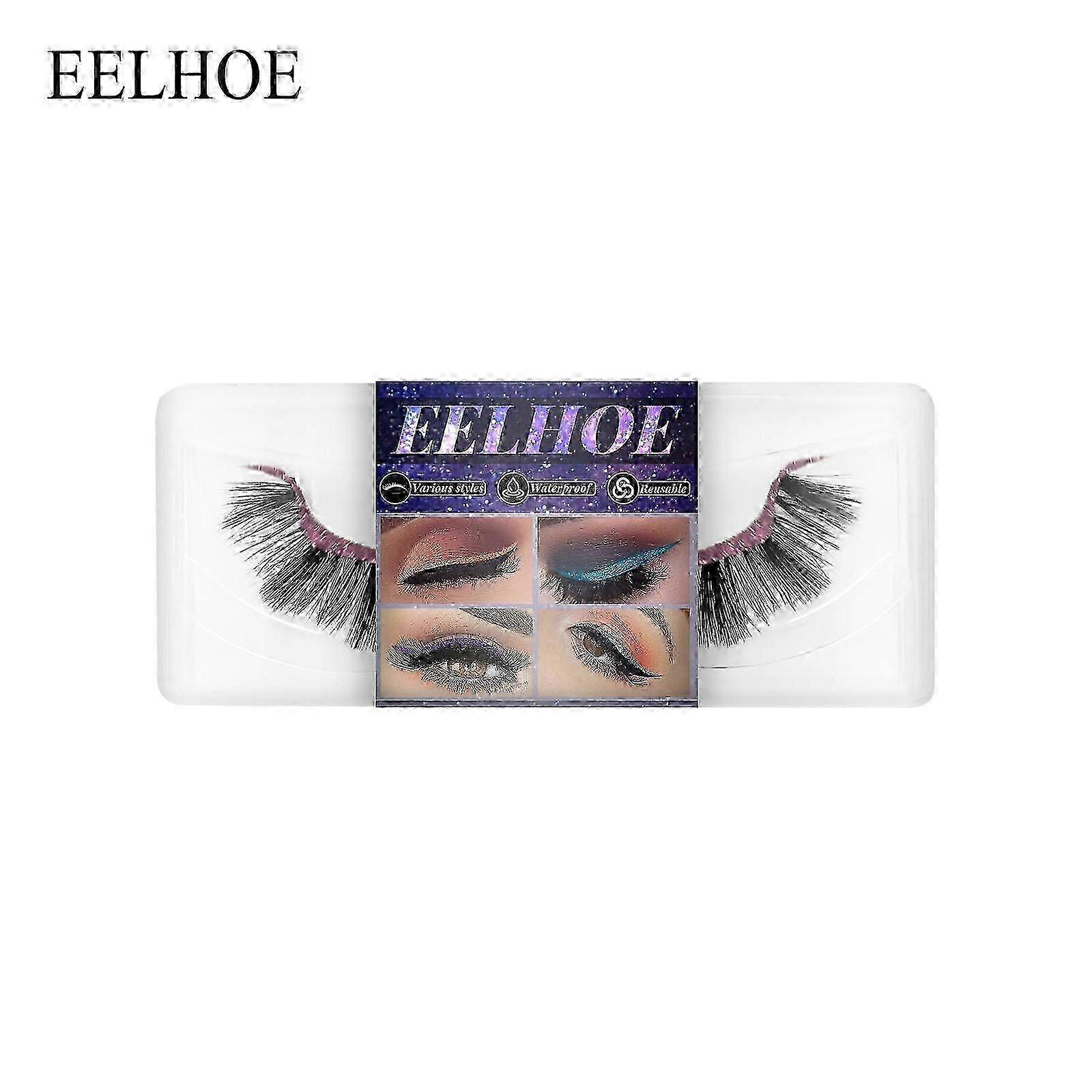 Kirpikler Eyeliner Çıkartmalar Kendinden Yapışkanlı Sahte Kirpikler Yumuşak Doğal Kıvırma Kalın Sahte Kirpikler Eyeliner Stick