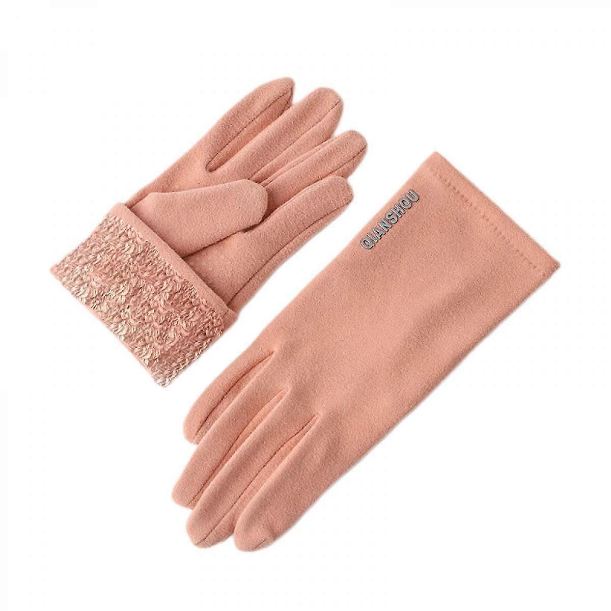 Womens Winter Leather Gloves Touchscreen Texting Driving Gloves With Warm Wool Lining