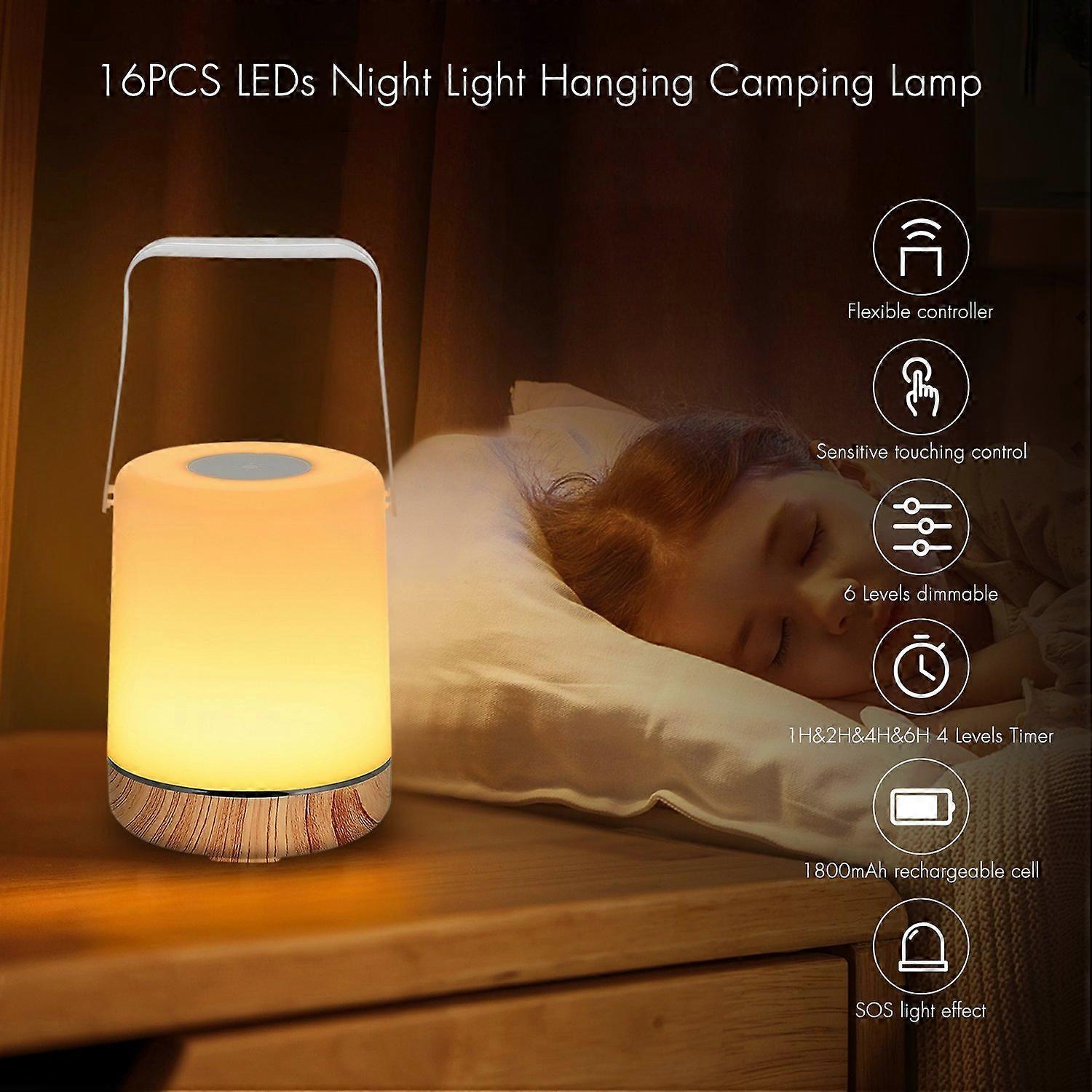 Neoglint D C5V 4W 16PCS LEDs Night Light Hanging Camping Lamp with Controller Sensitive Touching Con
