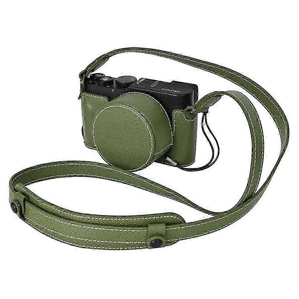 For Leica D-Lux 8 Camera Base with Lens Cap Shoulder Strap PU Leather Protective Case -