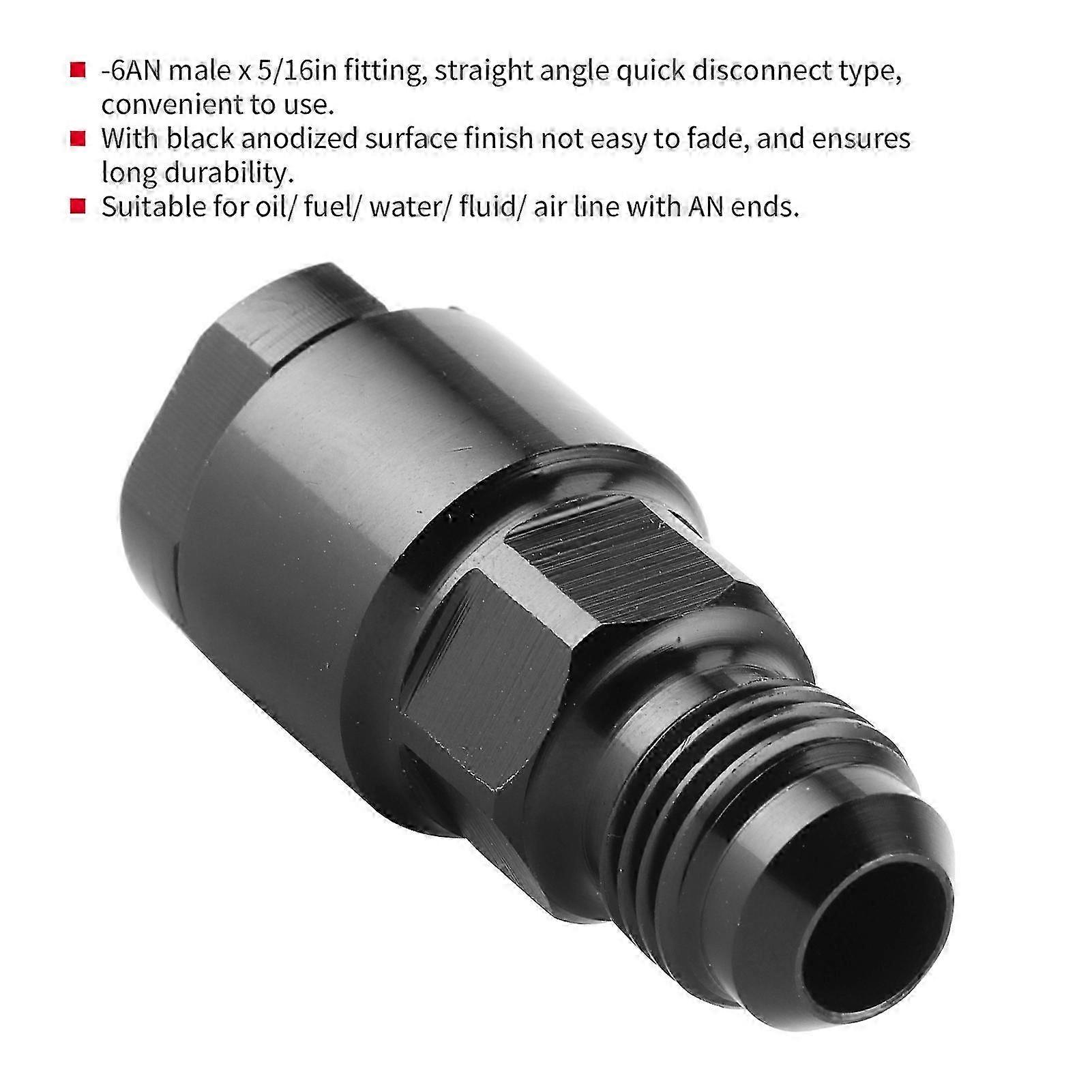 Quick Disconnect EFI Fitting Push On Straight Adapter -6AN Male to 5/16in for Oil/Fuel/Water/Fluid/Air Line f54