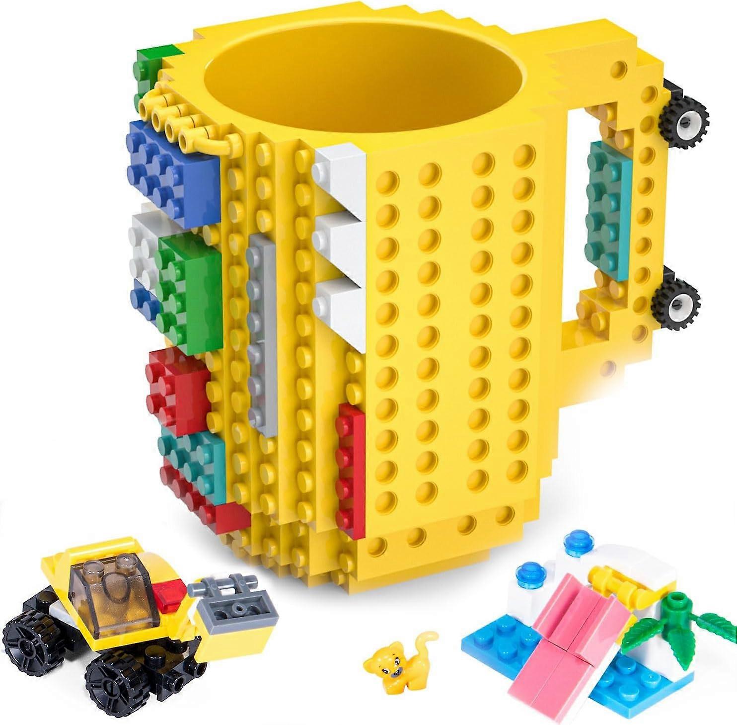 Buildable Brick Mug, Customisable Surface, Food-Grade Plastic
