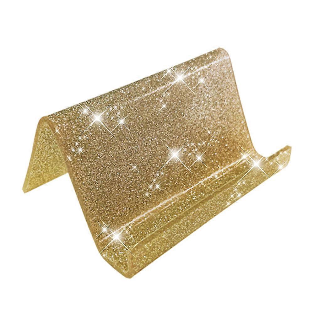 Glitter Acrylic Business Card Holder Phone Stand, Card Size 3.5 x 2 In, Desktop Card Display, Clear Glitter Finish