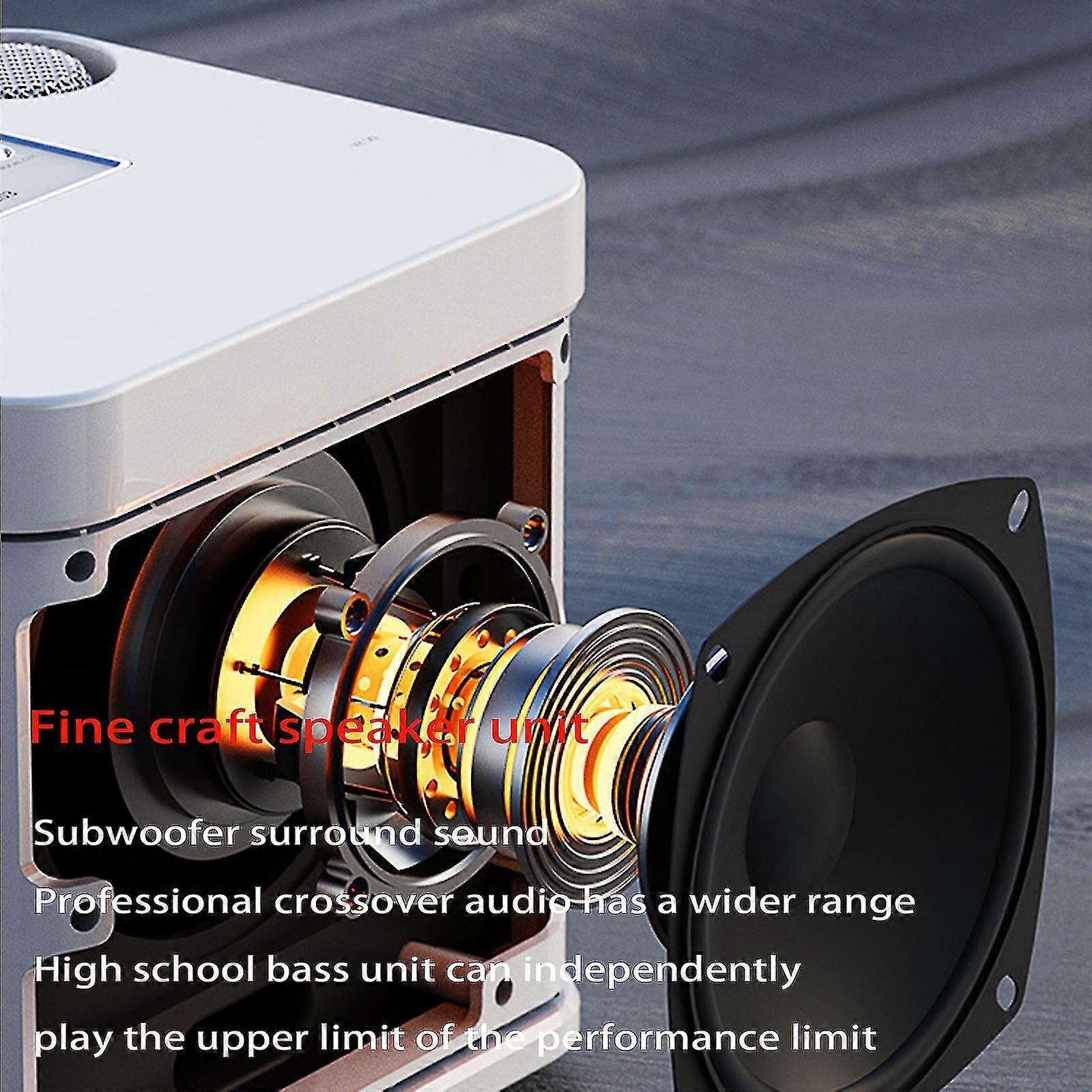 Portable Karaoke Machine Bluetooth-compatible Speaker With 2wireless Microphones