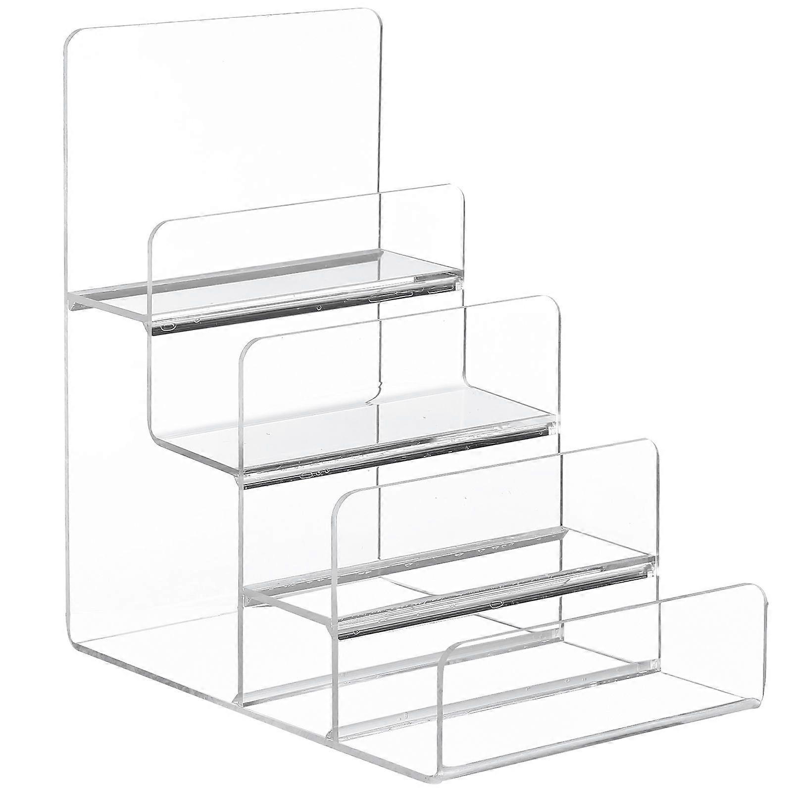 1Pc Acrylic Trapezoidal Storage Rack Wallet Rack Multi Layers Glasses Shelf
