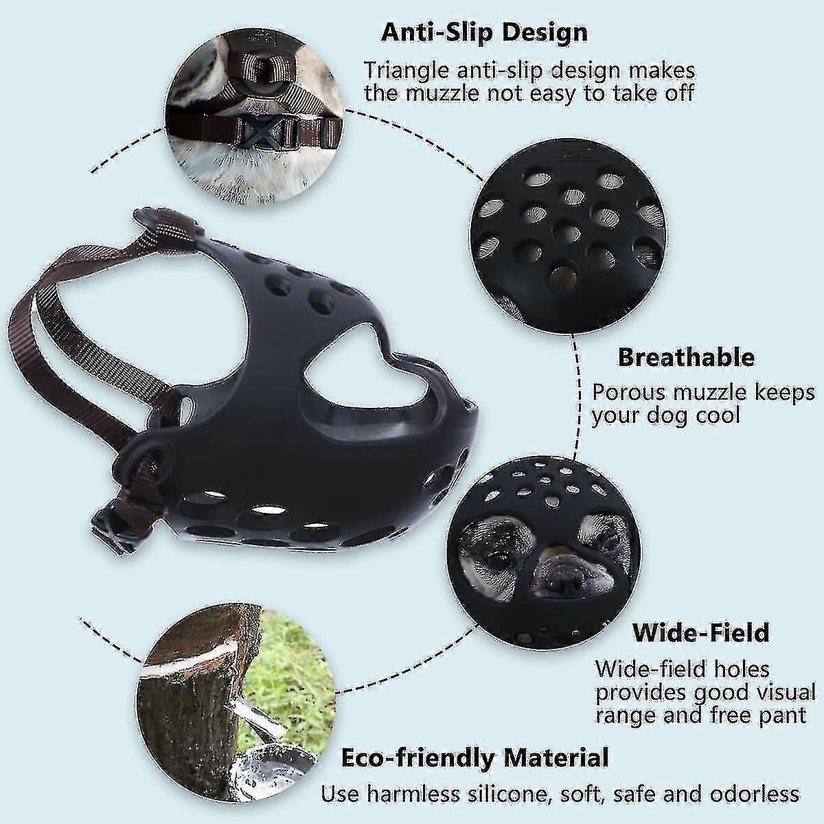 Short Snout Dog Muzzle,soft Silicone Adjustable Breathable Bulldog Muzzle For French Bulldog Shih Tzu And Pug For Biting Chewing Training