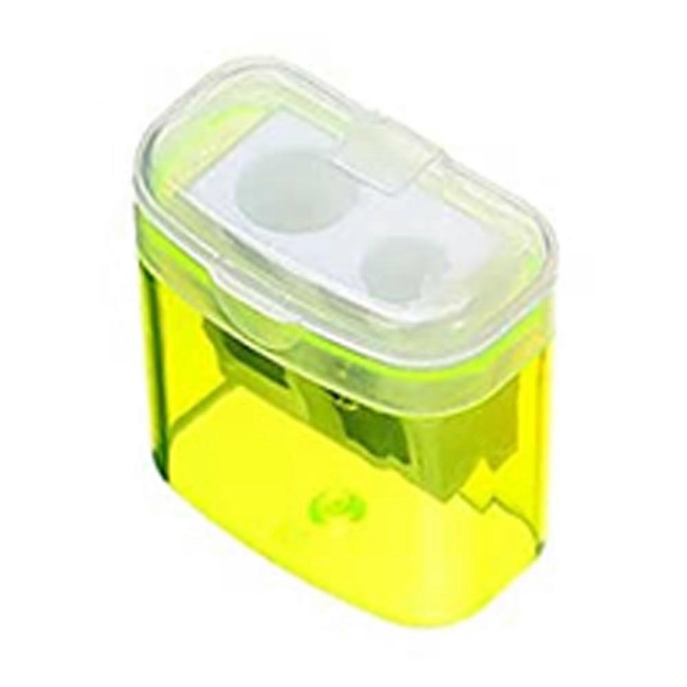 Compact Manual Pencil Sharpener, Dual Hole for Jumbo Crayon & Color Pencil Sharpening, Strong Durable Design with Cover and Bin for Safe Handling,