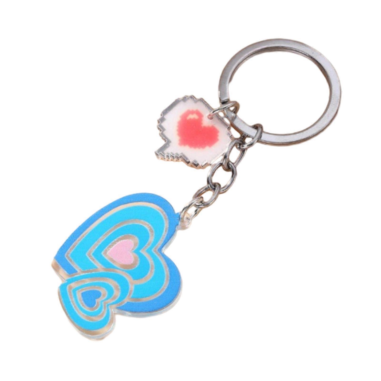 חמוד פרח פרפר לב קסם Keychain מיני קריקטורה מחזיק מפתחות יפה תרמיל תיק יד קסם תליון זוג מחזיק מפתחות