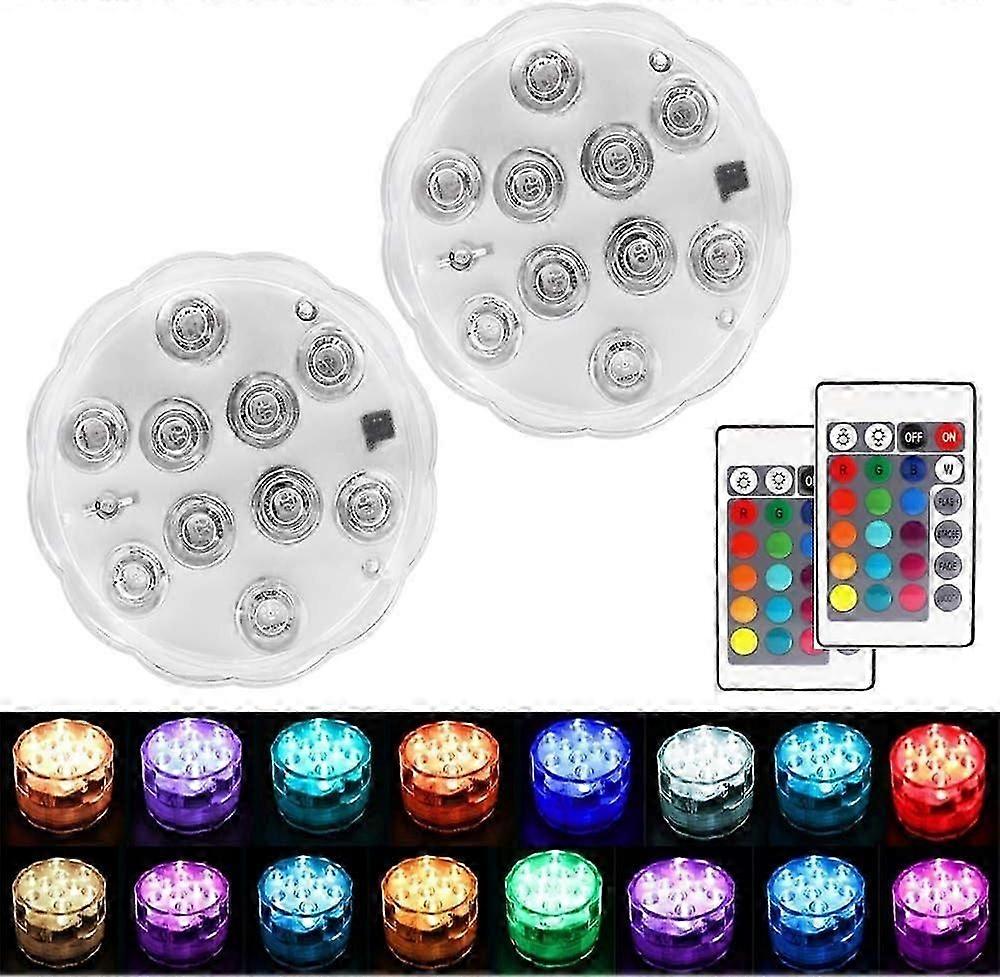 Submersible LED Lights with Remote Control, 16 Colors Changing Waterproof LED Tea Lights