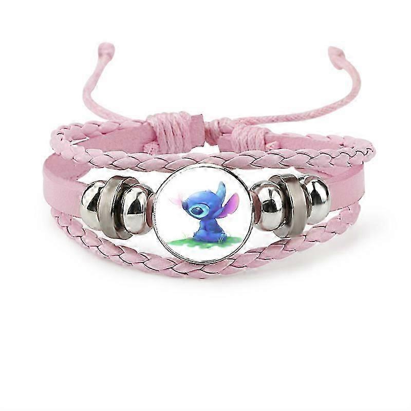 Lilo and Stitch Charm Bracelet, Stylish Leather Beaded Jewelry for Women Girls Ideal Stitch Birthday Gift