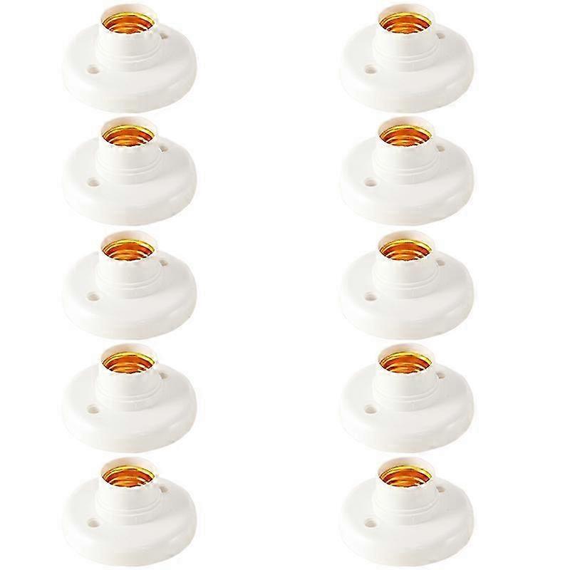 10Pcs E27 Plastic Screw Lamp Holder Round Lamp Holder Bulb Socket Holder Adapter