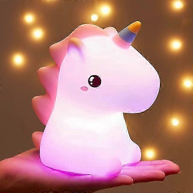 Dokunmatik Sensör LED unicorn Gece Lambası 16 Renkler USB Şarj Edilebilir Silikon gece lambası Kedi Lambası Çocuklar için Bebek Oyuncak Hediye