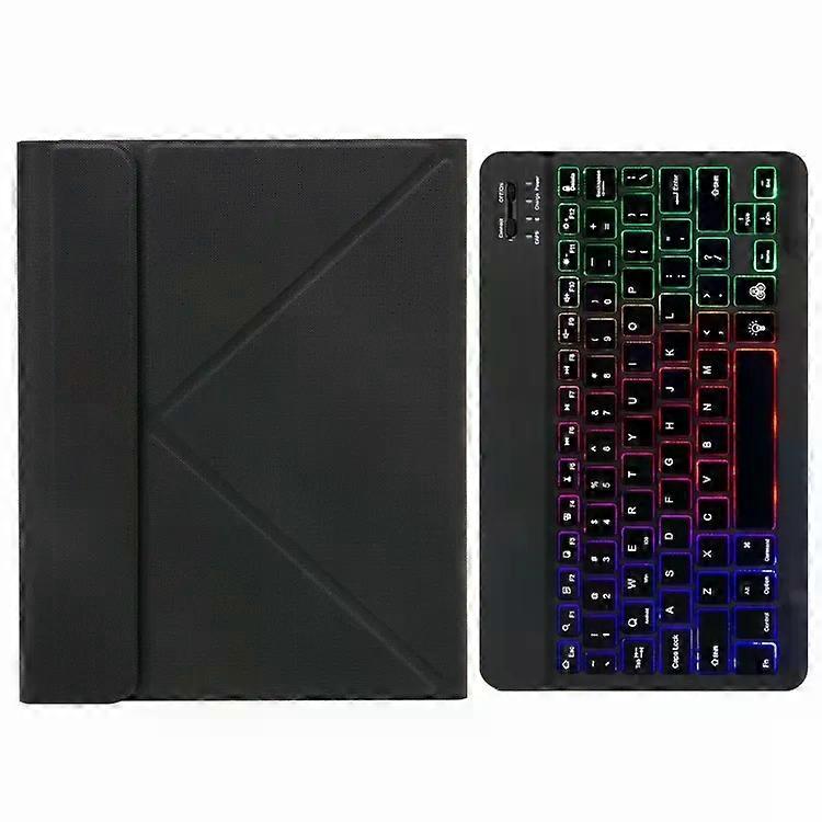 Clavier Bluetooth Étui en cuir pour iPad Pro 11 » & Air 10.9 »-Rétroéclairage tricolore, support triple, noir