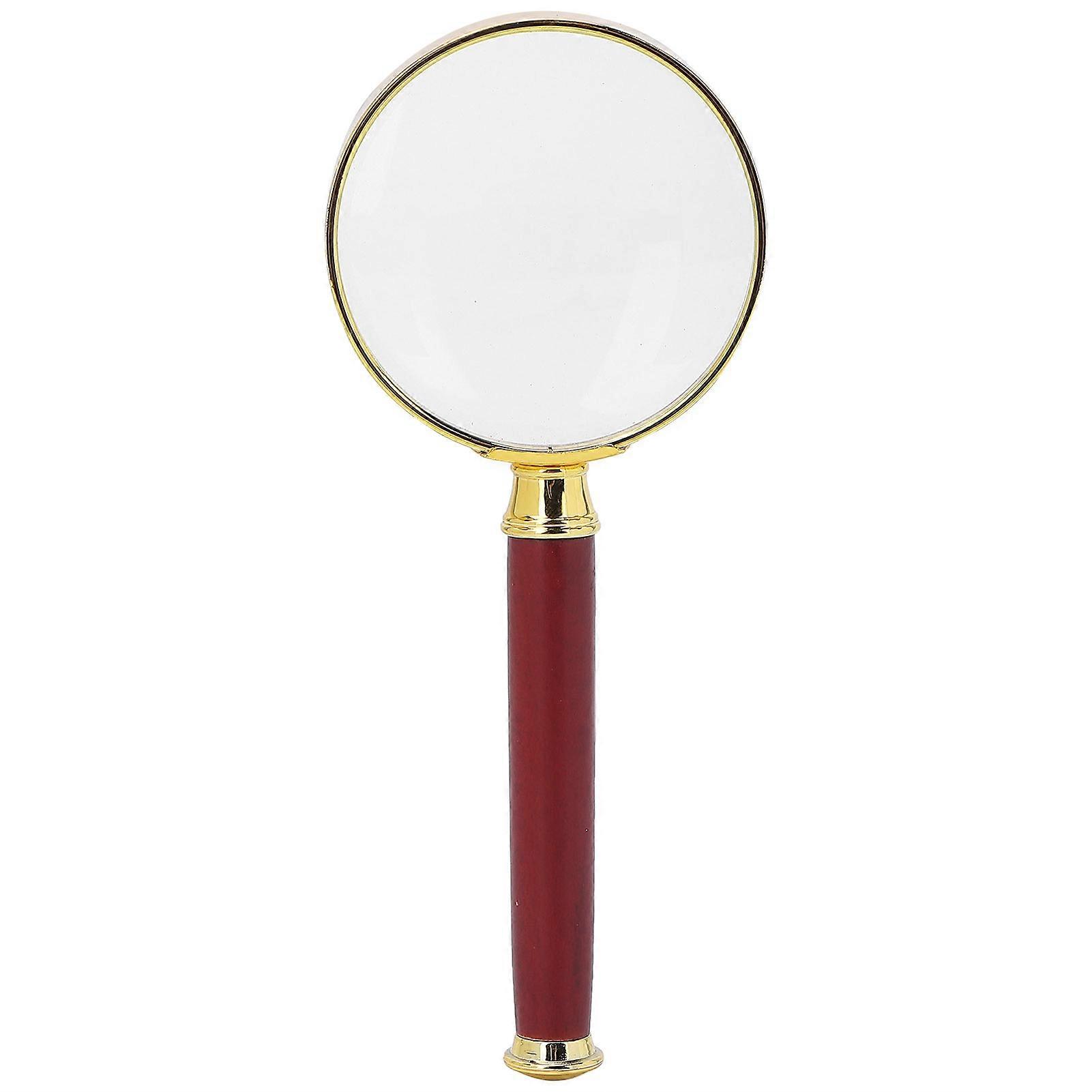 Handheld Magnifying Glass 10X Reading Magnifier with Wooden Handle, Clear Lens for Seniors, Books, Jewelry, Crafts