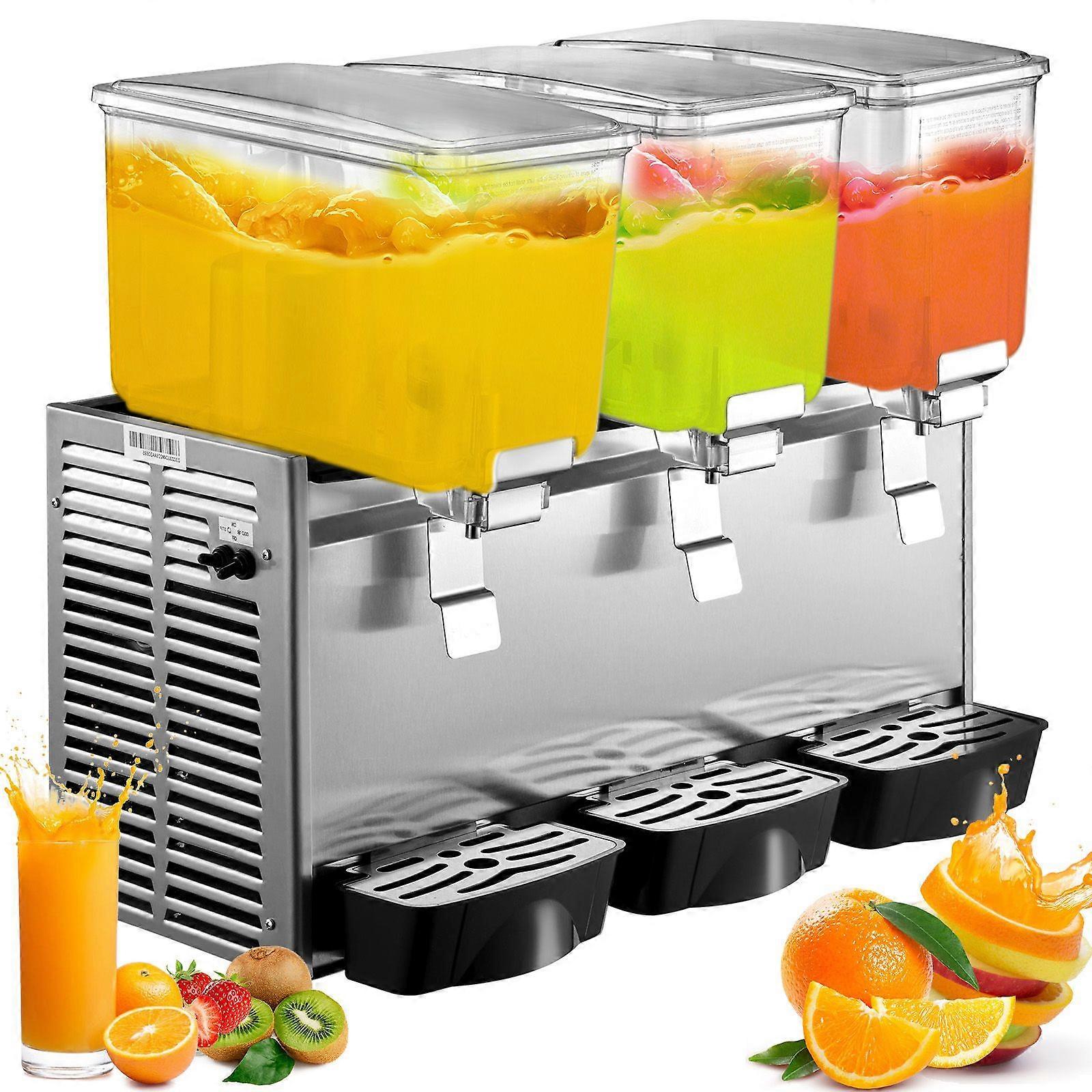 Machine de distribution de jus de jus commerciale Jus de boisson froide 12L * 3 en acier inoxydable