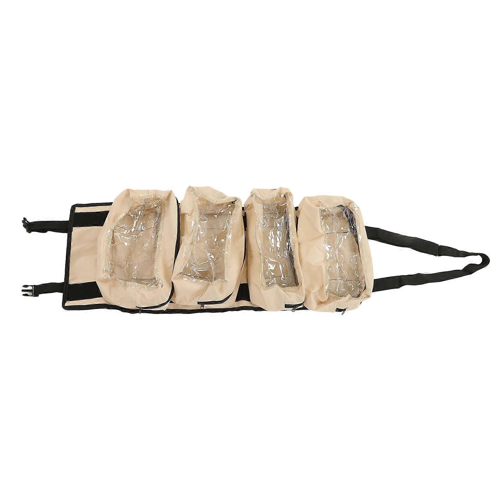 Roll Up Tool Bag 600D Oxford Cloth Detachable Storage Shoulder Bag for Hardware Electrician Tool Beige