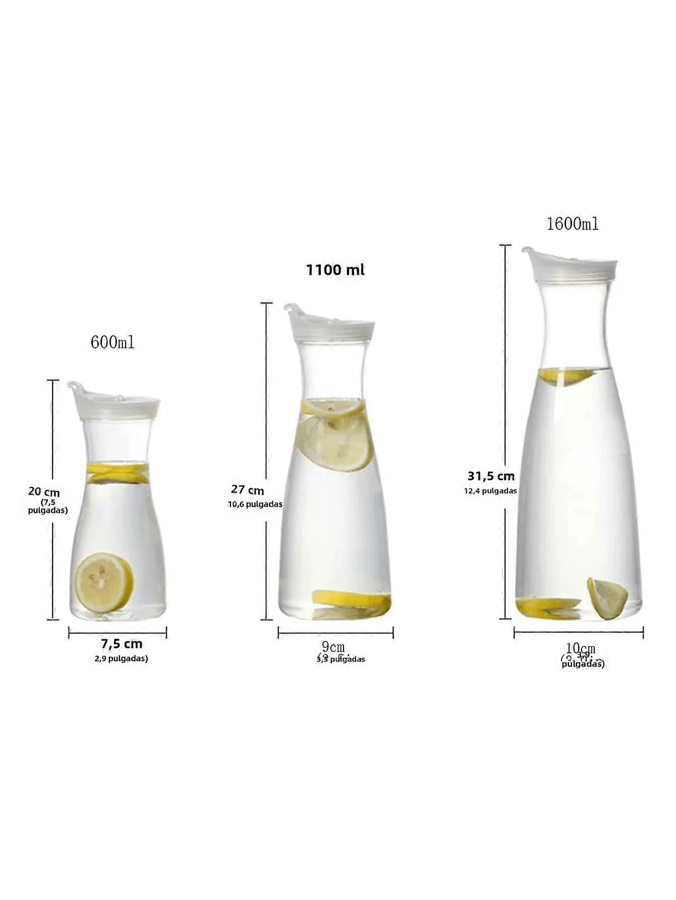 Large Capacity 600/1100/1600ml Acrylic Cold Water Bottle for Juice and Milk Heat Resistant Drinking Cup with Lid for Adults