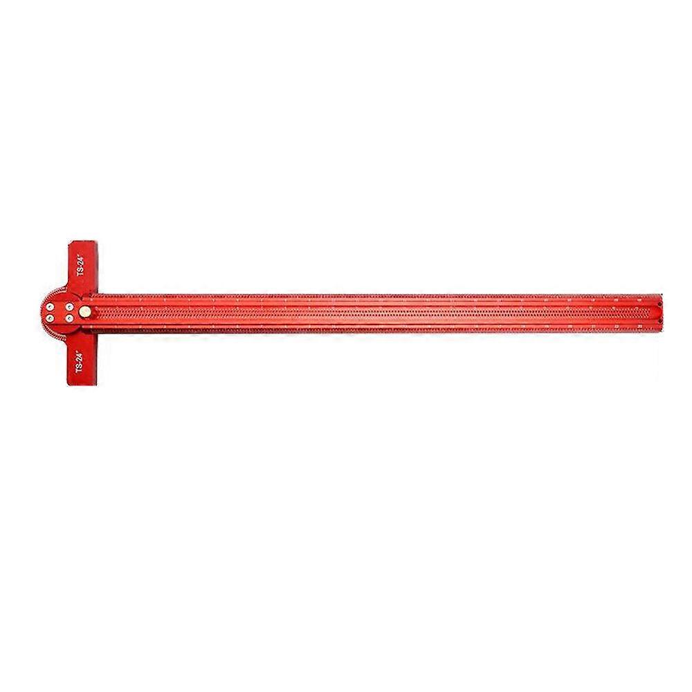 24" Aluminum Alloy Woodworking Ruler - 0-90° Angle Marking, Anodized Finish, Precise Measurement Tool
