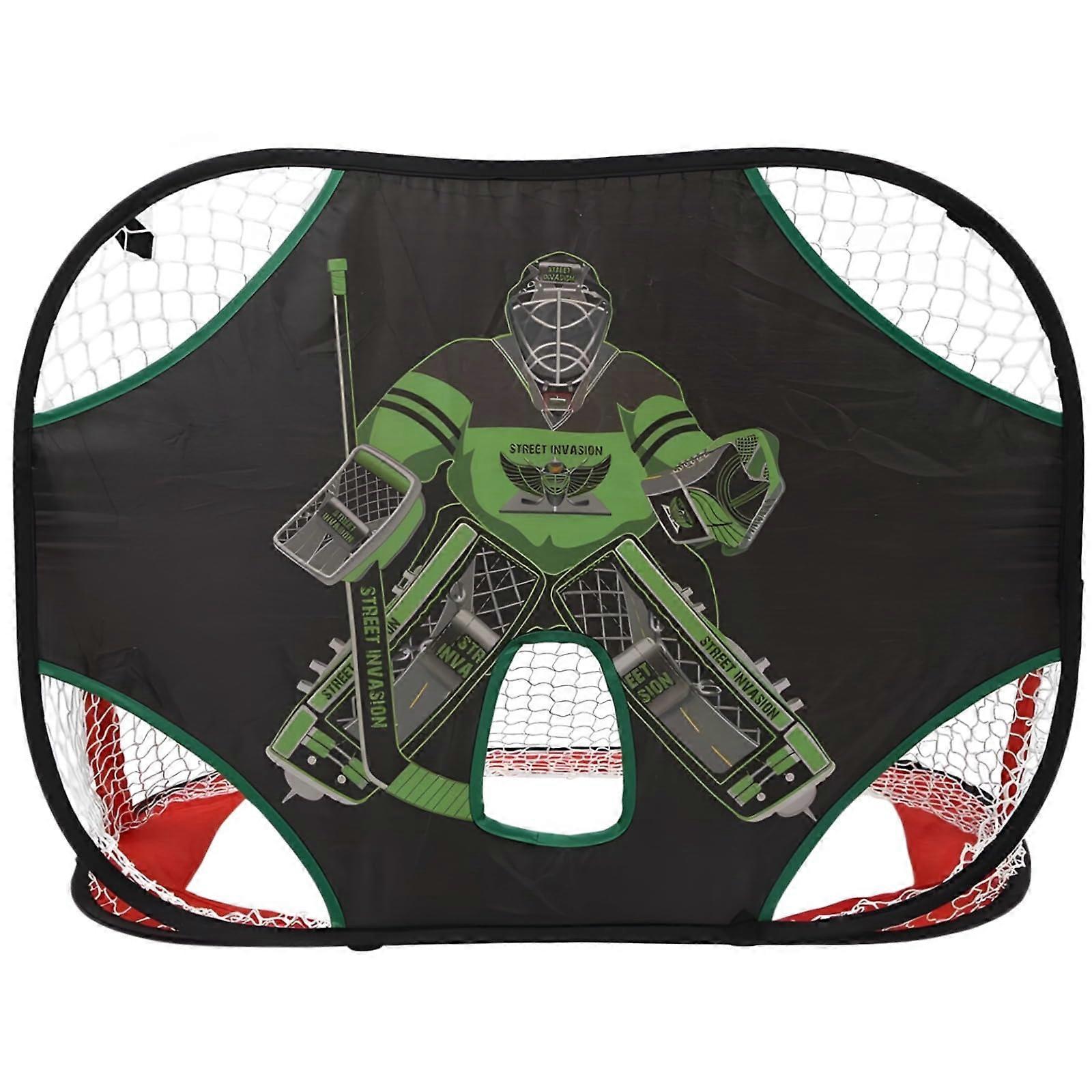 Ice Hockey Shooting Target, 35.4 X 23.6 X 23.6 Inches Goal Net with Goalie Design, Oxford Fabric