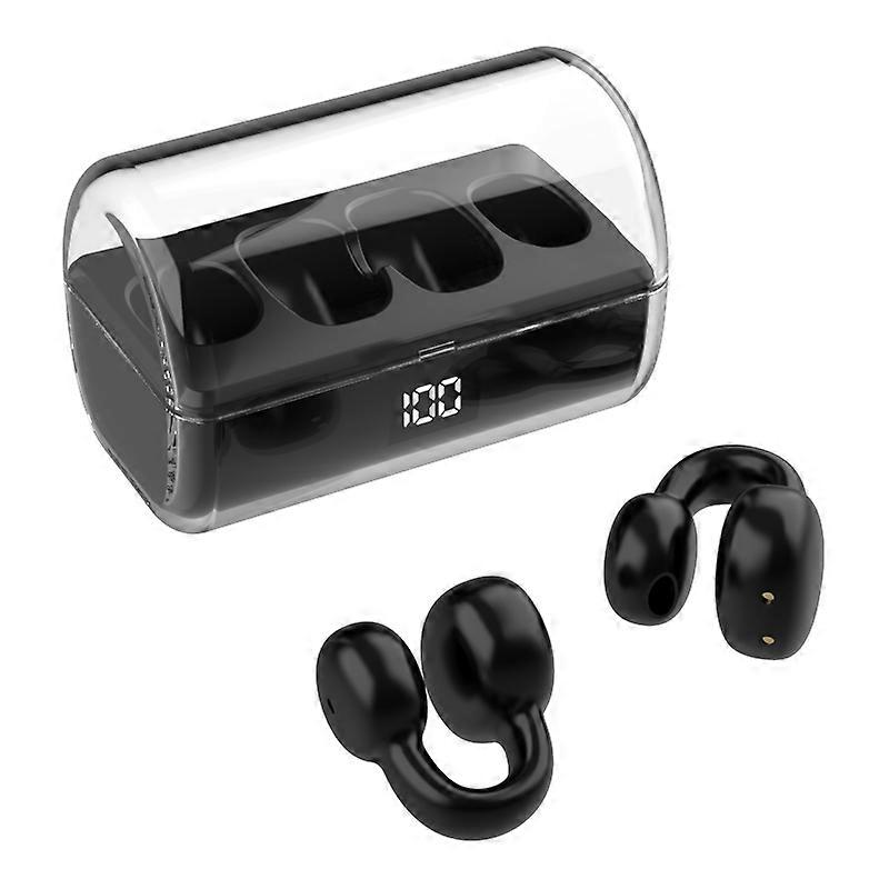 Ureche Clip Tip Sound Conduction Concept Bluetooth Earphone cu afișaj digital compartiment de încărcare