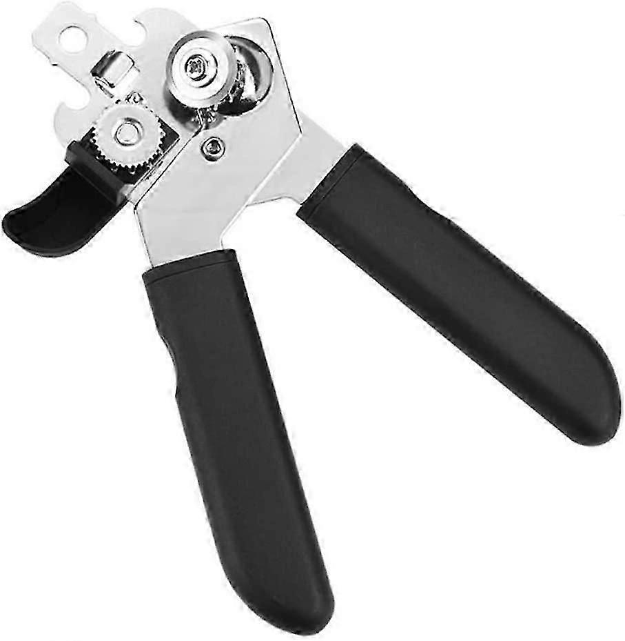 Manual Can Opener, Food-Safe Stainless Steel, Smooth Edge, Tin Lids, Jar/Bottle Caps Openers with Non-Slip Handle and Ergonomic Turning Knob