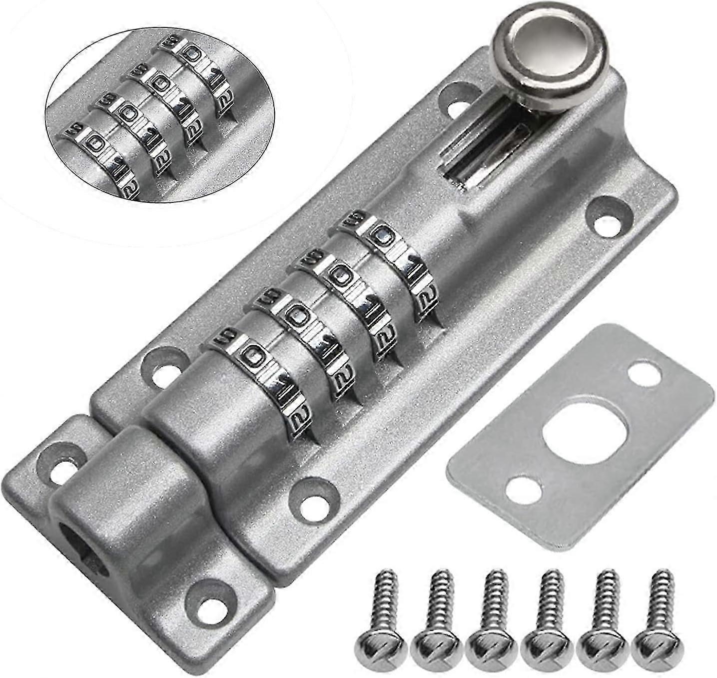 Combination Gate Lock For Wooden/Internal Gates Door Slide Bolt Lock Combination Locking Bolt Code Sliding Door Lock Weatherproof Burglar Proof Gate L