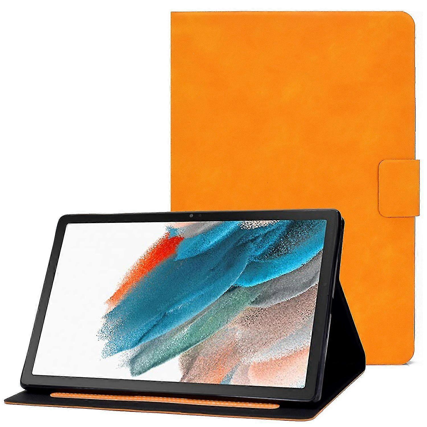 Compatible With Samsung Tab A8 X205/x200 Cowhide Texture Solid Color Flat Red